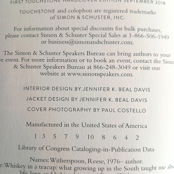 2018 Edition Reese Witherspoon Whiskey in a Teacup Cookbook Southern Style - Picture 5 of 16